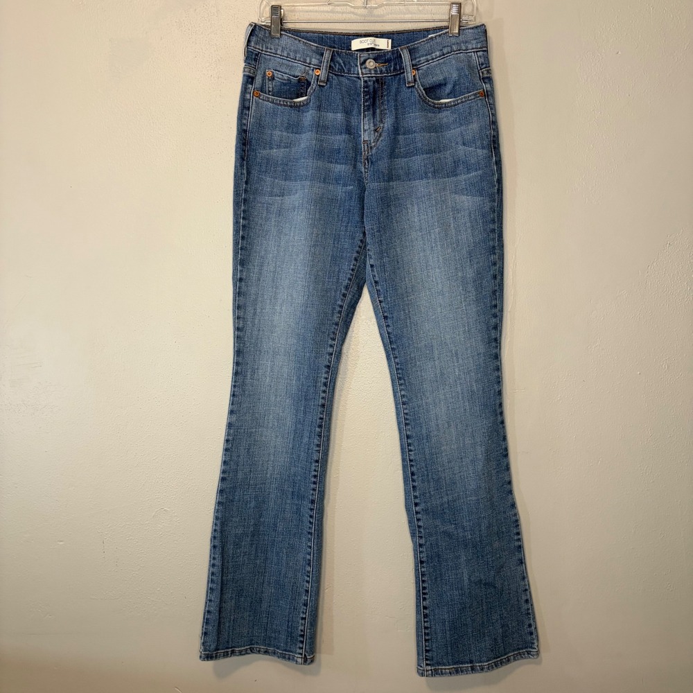 Levis 515 Bootcut Jeans Womens 6 Long Blue Medium Wash Stretch Denim High Rise